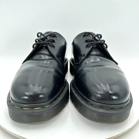 Dr Martens 1461 Women Size 9 Black Smooth Leather Platform Lace Up Derby Shoes - Picture 2 of 12